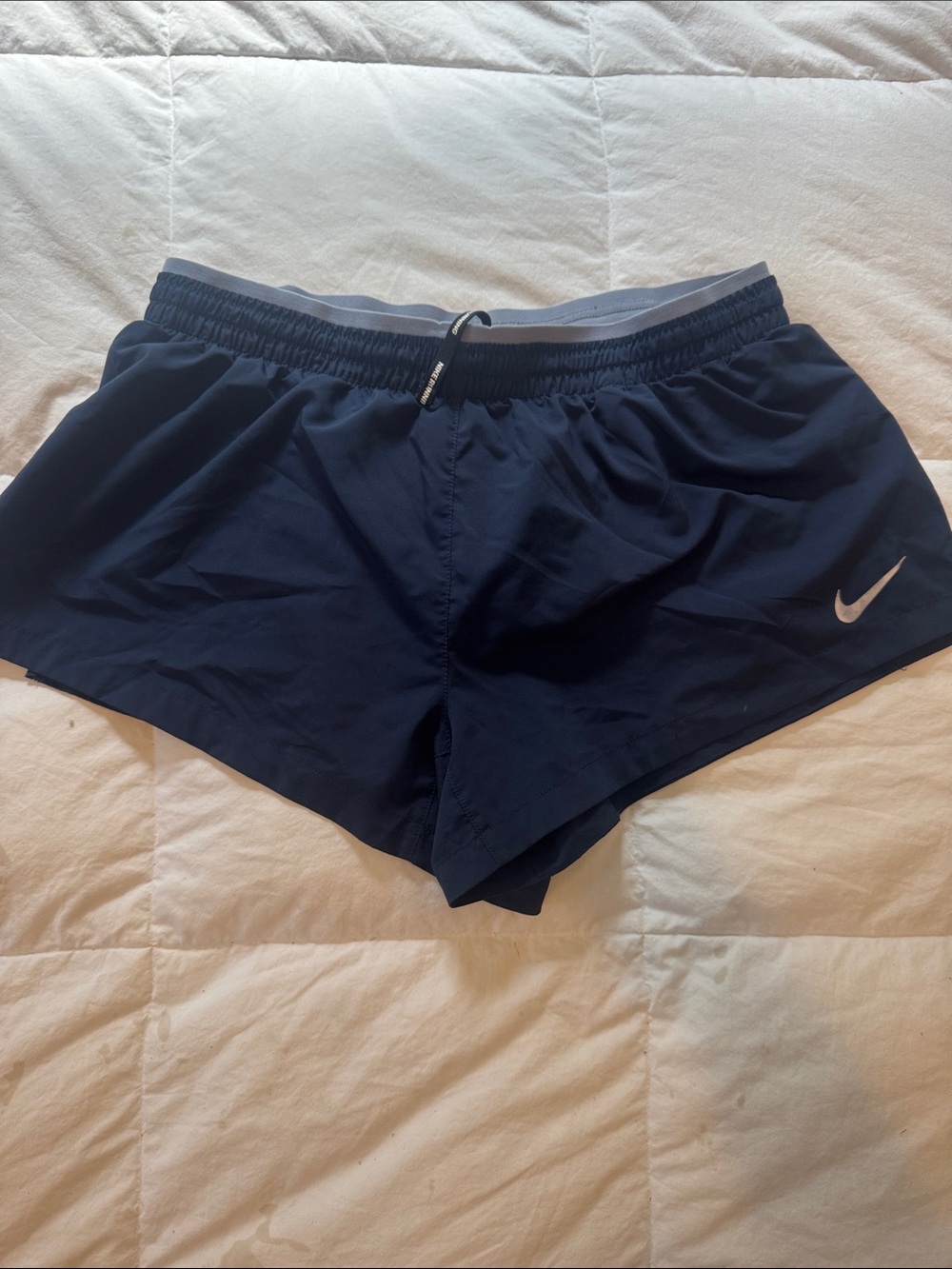 Nike Women's Navy Athletic Running Shorts with Reflective Swoosh